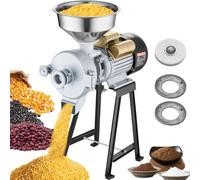 VEVOR Molinillo de Grano Eléctrico 3000 W Molinillo de Especias Comercial Molino de Harina Húmedo y Seco Espesor Ajustable Acero Inoxidable para Moler Cereales, Especias, Hierbas, Pimientos