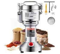 VEVOR Molinillo de Granos Eléctrico 1500 W Capacidad de 300 g Molinillo de Especias de Alta Velocidad con Pulverizador de Acero Inoxidable para Granos Secos Especias Cereales Café Maíz Pimienta