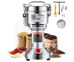 VEVOR Molinillo de Granos Eléctrico 1500 W Capacidad de 300 g Molinillo de Especias de Alta Velocidad con Pulverizador de Acero Inoxidable para Granos Secos Especias Cereales Café Maíz Pimienta