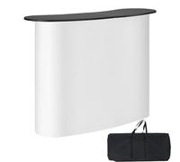 VEVOR Mostrador de Pie de Feria 130 x 46,5 x 95 cm Mostrador de Exhibición con Pared, Mesa de Bar Plegable para Promoción Minorista, Podio Emergente con Estante de Almacenamiento, Bolsa de Transporte