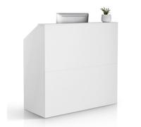 VEVOR Mostrador de Recepción 118x50x111,5 cm Mesa de Mostrador Frontal Rectangular Material Principal de MDF Mostrador de Venta Minorista para Caja, Vestíbulo, Salón de Belleza, Oficina, Blanco