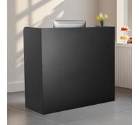 VEVOR Mostrador de Recepción 120x48x110 cm Mesa de Mostrador Frontal Rectangular Material Principal de MDF Mostrador de Venta Minorista para Caja, Vestíbulo, Salón de Belleza, Oficina, Negro