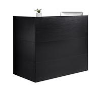VEVOR Mostrador de Recepción 140 x 80 x 120 cm Mesa de Mostrador Frontal Forma de L con Cajón Bandeja para Teclado y Gabinete de Almacenamiento para Vestíbulo, Salón de Belleza, Oficina, Negro