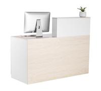VEVOR Mostrador de Recepción 140x60x110 cm Mesa de Mostrador Frontal Rectangular Material Principal de MDF Mostrador de Venta Minorista para Caja, Vestíbulo, Salón de Belleza, Oficina, de Madera