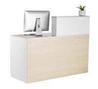 VEVOR Mostrador de Recepción 140x60x110 cm Mesa de Mostrador Frontal Rectangular Material Principal de MDF Mostrador de Venta Minorista para Caja, Vestíbulo, Salón de Belleza, Oficina, de Madera