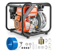 VEVOR Motobomba de Agua a Gasolina 50,8 mm, 128 GPM, 6 HP, Bomba de Agua a Gasolina con Manguera de Descarga, Altura de Succión 7 m, Elevación Máxima de 49,99 m, para Riego, Estanques, Piscinas