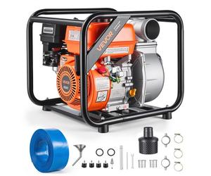 VEVOR Motobomba de Agua a Gasolina 76,2 mm, 264 GPM, 7 HP, Bomba de Agua a Gasolina con Manguera de Descarga, Altura de Succión 7,5 m, Elevación Máxima de 30 m, para Riego, Estanques, Piscinas