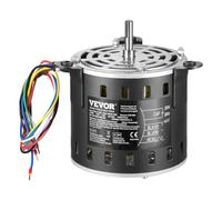 VEVOR Motor de Soplador de Horno de 1/5 HP, 220 V, 1,45 A, 1100 RPM, 3 Velocidades, Diámetro de Eje 10 mm, Longitud de Eje de 20 mm, Rotación en Sentido Antihorario desde el Extremo del Eje, Negro