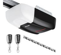 VEVOR Motor para Puerta Seccional de Garaje Fuerza de 800 N Abrepuertas | Sistema de Transmisión por Cadena, Riel de 4 Secciones, Luz LED, 2 Interruptores de Control a Distancia, Kit de Instalación