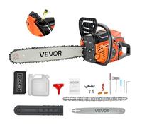 VEVOR Motosierra de Gasolina de 508 mm, Motosierra de Gasolina de 58 cc, 2,7 HP con Mango Antideslizante, Doble Depósito de Combustible, Ideal para Cortar Madera, Podar Árboles y Limpiar Terrenos