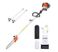 VEVOR Motosierra de Pértiga a Gasolina, Motosierra Inalámbrica de 25 cc y 2 Tiempos con Barra de Corte de 30,5 cm, Tanque de Combustible de 650 ml y Extensible de 2,12-3,62 m para Podar Árboles