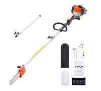 VEVOR Motosierra de Pértiga a Gasolina, Motosierra Inalámbrica de 25 cc y 2 Tiempos con Barra de Corte de 20,3 cm, Tanque de Combustible de 650 ml y Extensible de 2-2,74 m para Podar Árboles
