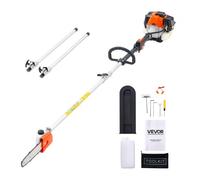 VEVOR Motosierra de Pértiga a Gasolina, Motosierra Inalámbrica de 33 cc y 2 Tiempos con Barra de Corte de 20,3 cm, Tanque de Combustible de 850 ml y Extensible de 2,04-3,54 m para Podar Árboles