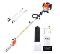 VEVOR Motosierra de Pértiga a Gasolina, Motosierra Inalámbrica de 43 cc y 2 Tiempos con Barra de Corte de 25,4 cm, Tanque de Combustible de 850 ml y Extensible de 2,08-3,58 m para Podar Árboles