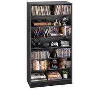 VEVOR Mueble de Almacenamiento Multimedia con 7 Compartimentos, para CD, DVD, Libros y Discos de Juegos, Ideal para Sala de Estar, Oficina en Casa, Sala de Grabación, 70 x 30 x 140 cm, Negro