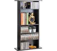 VEVOR Mueble de Almacenamiento Multimedia Mueble para DVD de 5 Capas Capacidad de 240 CD Estantes Ajustables de CD para proteger Colecciones de Música, Película, Videojuego o Recuerdo, Café Expreso