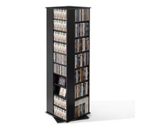 VEVOR Mueble de Almacenamiento Multimedia, Torre para CD, 34 Compartimentos, Giratorio, para CD, DVD, Libros y Discos de Juegos, Ideal para Sala de Estar, Oficina en Casa, Sala de Grabación, Negro