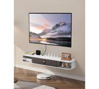 VEVOR Mueble de TV en la Pared, Estante Flotante para TV 1200 x 236 x 160 mm con Orificio para Cable, Armario de Pared para Reproductor de DVD, Decodificador de Cable, Carga de 52 kg, Blanco