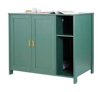 VEVOR Muebles de Baño Oculto para Gatos 1050 x 680 x 885 mm, Armario para Arenero con Toma de Corriente Integrada, Mueble con Estante Compatible con la Mayoría de Las Cajas de Arena, Verde Oscuro