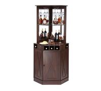 VEVOR Muebles de bar industrial Mesa de bar de vinos con soporte de vidrio