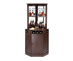 VEVOR Muebles de bar industrial Mesa de bar de vinos con soporte de vidrio