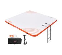 VEVOR Muelle Flotante Hinchable 2,13 x 2,13 m Plataforma de Muelle Inflable Alfombrilla Flotante Antideslizante con Bolsa de Transporte Portátil Escalera Extraíble Balsa de Isla para Piscina, Playa