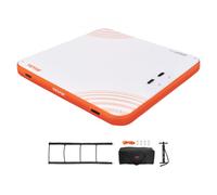 VEVOR Muelle Flotante Hinchable 3,04 x 3,04 m Plataforma de Muelle Inflable Alfombrilla Flotante Antideslizante con Bolsa de Transporte Portátil Escalera Extraíble Balsa de Isla para Piscina, Playa