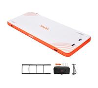 VEVOR Muelle Flotante Hinchable 4,57 x 1,82 m Plataforma de Muelle Inflable Alfombrilla Flotante Antideslizante con Bolsa de Transporte Portátil Escalera Extraíble Balsa de Isla para Piscina, Playa