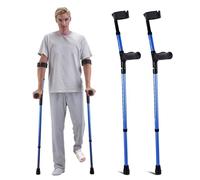 VEVOR Muletas de Antebrazo para Adultos de Altura Ajustable de 11 Niveles con Puño Superior de 4 Niveles, para Cirugía de Lesiones en Las Piernas para Discapacitados, 1 Par, 225 x 100 x (795-1125) mm