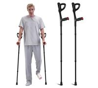 VEVOR Muletas de Antebrazo para Adultos Plegables con Altura Ajustable de 10 Niveles, con Puño Abierto para Cirugía de Lesiones en Las Piernas para Discapacitados, 1 Par, 175 x 125 x (962-1192) mm