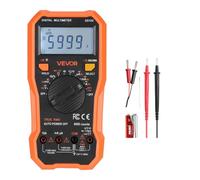 VEVOR Multímetro Digital NCV, Voltímetro CC/CA TRMS de 6000 Cuentas, Comprobador de Corriente, para Corriente, Voltaje, Resistencia, Capacitancia, Ciclo Trabajo, Temperatura, Diodos, Continuidad