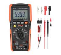 VEVOR Multímetro Digital TRMS, 6000 Cuentas, Voltímetro, Prueba de Voltaje CA/CC, Corriente, Resistencia, Capacitancia, Frecuencia, Temperatura, Continuidad, Baja Impedancia y Ciclo de Trabajo