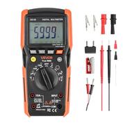 VEVOR Multímetro Digital TRMS, 6000 Cuentas, Voltímetro, Prueba de Voltaje CA/CC, Corriente, Resistencia, Capacitancia, Frecuencia, Temperatura, Continuidad, Baja Impedancia y Ciclo de Trabajo