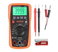 VEVOR Multímetro Digital TRMS, de 4000 Cuentas, Voltímetro, Prueba de Voltaje CA/CC, Corriente, Capacitancia, Frecuencia, Temperatura, Diodos, Continuidad y Ciclo de Trabajo, 168 x 85 x 38 mm