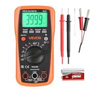 VEVOR Multímetro Digital TRMS, de 4000 Cuentas, Voltímetro, Prueba de Voltaje CA/CC, Corriente, Capacitancia, Frecuencia, Temperatura, Diodos, Continuidad y Ciclo de Trabajo, 168 x 85 x 38 mm