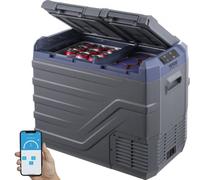 VEVOR Nevera de Compresión Portátil 40 L Mini Nevera para Coche de Doble Zona Temperatura Ajustable de -20 °C a 20 °C Nevera Portátil 12/24 V CC y 100-240 V CA para Camión, Barco, Casa, Camping