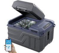 VEVOR Nevera de Compresión Portátil 12 L Mini Nevera para Coche 12/24V CC y 100-240V CA Caja Enfriadora de Zona Única Temperatura Ajustable de -20°C a 20°C para Camión Barco Casa Camping