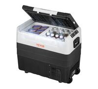 VEVOR Nevera Eléctrica Portátil de 55 L Nevera Portátil para Coche 12/24 V CC 100-240 V CA Nevera de Una Zona para Coche 0,6 kW.h -20 °C a 10 °C Congelador Ajustable para Camión Barco Camping