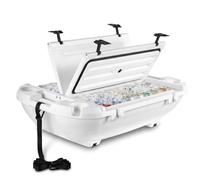 VEVOR Nevera Flotante 37,9 L Enfriador Flotante para Agua y Tierra con Carcasa Rígida Aislada, Portavasos, Asas Laterales, Cuerda de Remolque para Playa Piscina Lago Barco Bebida Hielo, Color Blanco