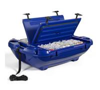 VEVOR Nevera Flotante 37,9 L Enfriador Flotante para Agua y Tierra con Carcasa Rígida Aislada, Portavasos, Asas Laterales, Cuerda de Remolque para Playa Barco Bebida Piscina Lago, Color Azul Oscuro