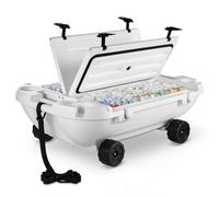 VEVOR Nevera Flotante 37,9 L Enfriador Flotante para Agua y Tierra con Carcasa Rígida Aislada, Ruedas, Portavasos, Cuerda de Remolque, Asas Laterales para Playa Piscina Barco Bebida Hielo Color Blanco