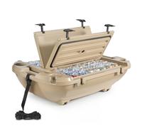 VEVOR Nevera Flotante 37,9 L Enfriador Flotante para Agua y Tierra con Portavasos, Carcasa Rígida Aislada, Cuerda de Remolque, Asas Laterales para Lago Barco Playa Piscina Bebida, Color Albaricoque