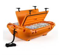 VEVOR Nevera Flotante 37,9 L Enfriador Flotante para Agua y Tierra con Portavasos, Carcasa Rígida Aislada, Asas Laterales, Cuerda de Remolque para Lago Barco Playa Piscina Bebida Hielo, Color Naranja