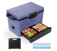 VEVOR Nevera Portátil con Asa 47 L Nevera Térmica Pasiva a Prueba de Fugas, Con Aislamiento Térmico, Cierre Hermético, Retención de Hielo de Larga Duración, para Camping, Picnics, 83 x 45,5 x 49,5 cm