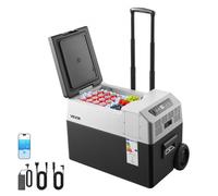 VEVOR Nevera Portátil para Coche 30 L con Compresor, Refrigerador para Coche Temperatura Ajustable de -22 a 10 °C, 12/24 V CC y 100-240 V CA, con Ruedas y Asa Retráctil, para Autocaravanas, Camping