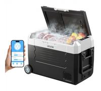 VEVOR Nevera Portátil para Coche 35 L, Refrigerador para Coche Temperatura Ajustable de -20 °C a 20 °C, con Control por Aplicación, Ruedas y Doble Zona, para Autocaravanas, Barcos, Camping, Pesca