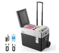 VEVOR Nevera Portátil para Coche 40 L con Compresor, Refrigerador para Coche Temperatura Ajustable de -22 a 10 °C, 12/24 V CC y 100-240 V CA, con Ruedas y Asa Retráctil, para Autocaravanas, Camping