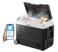 VEVOR Nevera Portátil para Coche 45 L, Refrigerador para Coche Temperatura Ajustable de -20 °C a 20 °C, con Control por Aplicación, Ruedas y Doble Zona, para Autocaravanas, Barcos, Camping, Pesca
