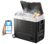 VEVOR Nevera Portátil para Coche 55 L, Refrigerador para Coche Temperatura Ajustable de -20 °C a 20 °C, con Control por Aplicación, Ruedas y Doble Zona, para Autocaravanas, Barcos, Camping, Pesca