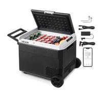 VEVOR Nevera Portátil para Coche 60 L con Compresor, Refrigerador para Coche Temperatura Ajustable de -20 a 20 °C, 12/24 V CC y 100-240 V CA, con Ruedas y Asa, para Autocaravanas, Camping, Viajes